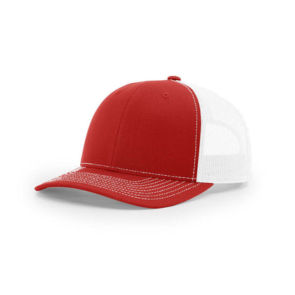 Richardson 112 Classic Trucker Snapback Cap-Two-Tone Colorways-Red/White