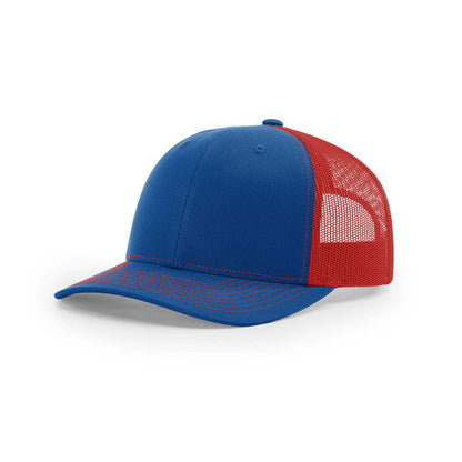 Richardson 112 Classic Trucker Snapback Cap-Two-Tone Colorways-Royal/Red