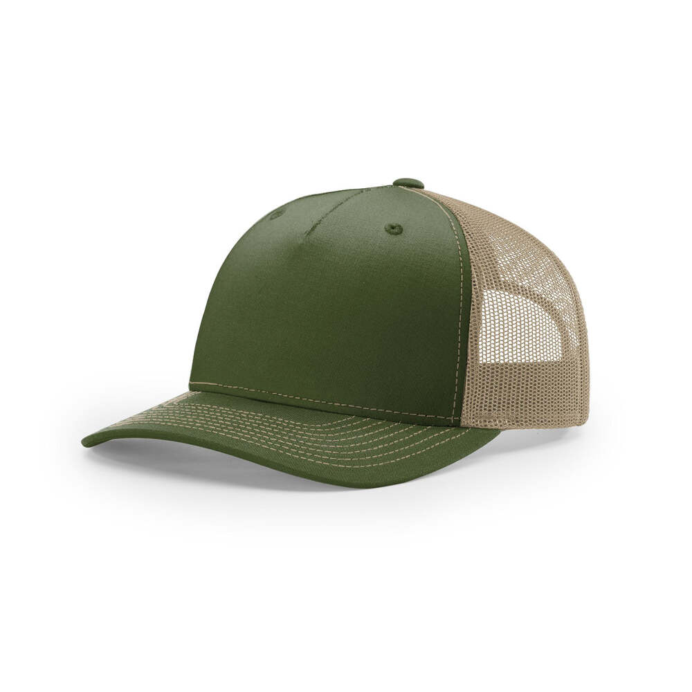 Richardson 112FP Classic Five-Panel Trucker Hat-Army Olive/Tan