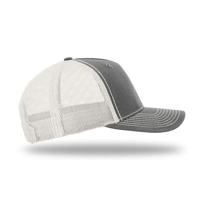 Richardson 112WH Hawthorne Rugged Waxed - Cotton Trucker Hat with Adjustable Snapback - Rhino/Light/Grey