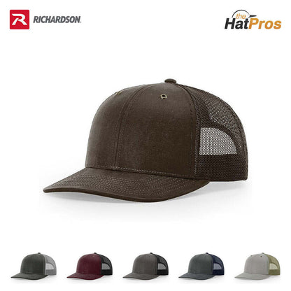 Richardson 112WH Hawthorne Rugged Waxed - Cotton Trucker Hat with Adjustable Snapback