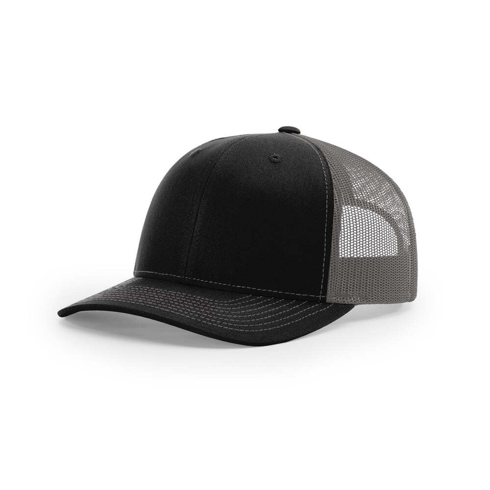 Richardson 112XL Classic Trucker Cap Hat-Black/Charcoal