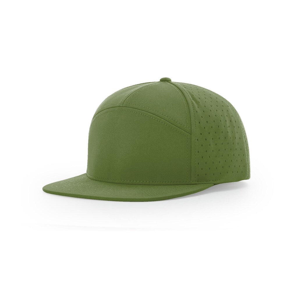 Richardson 169 CANNON 7 - Panel Hi Profile and Laser Perforated Cap with Adjustable Snapback - Basil/Green