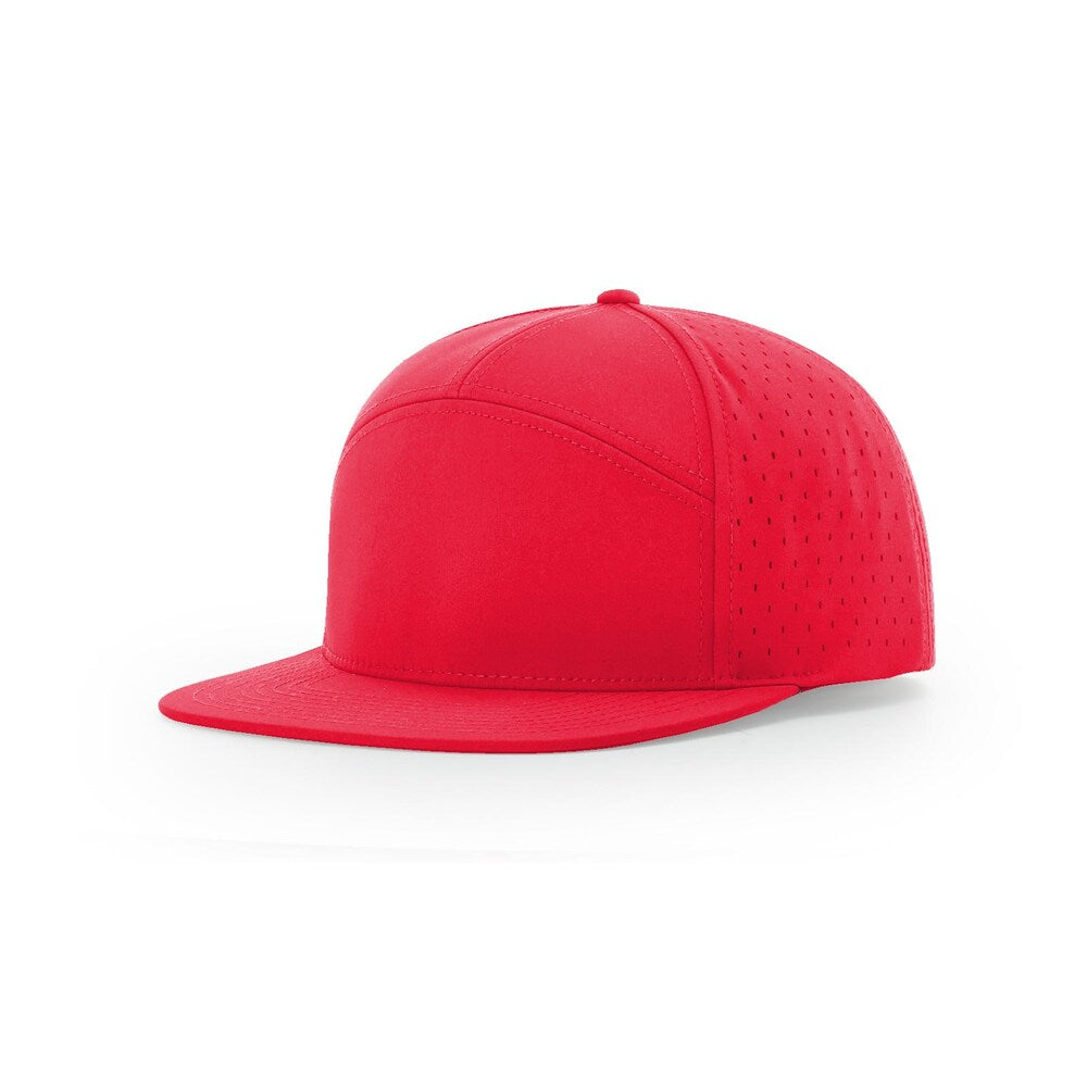 Richardson 169 CANNON 7 - Panel Hi Profile and Laser Perforated Cap with Adjustable Snapback - Claret Red