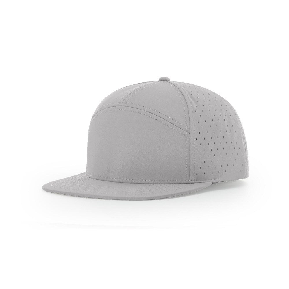 Richardson 169 CANNON 7 - Panel Hi Profile and Laser Perforated Cap with Adjustable Snapback - Gray