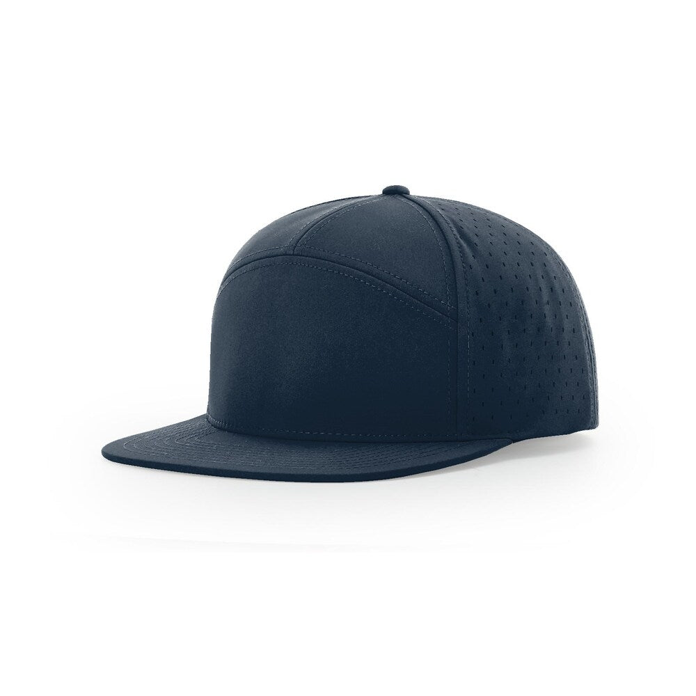 Richardson 169 CANNON 7 - Panel Hi Profile and Laser Perforated Cap with Adjustable Snapback - LT Navy