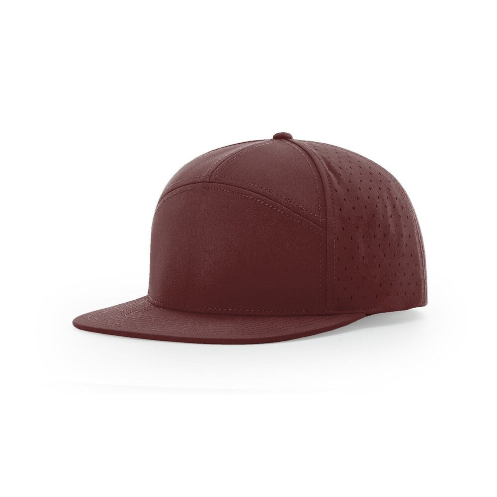 Richardson 169 CANNON 7 - Panel Hi Profile and Laser Perforated Cap with Adjustable Snapback - Maroon