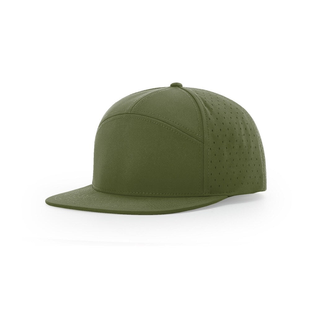 Richardson 169 CANNON 7 - Panel Hi Profile and Laser Perforated Cap with Adjustable Snapback - Moss/Green