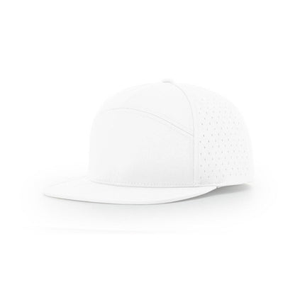 Richardson 169 CANNON 7 - Panel Hi Profile and Laser Perforated Cap with Adjustable Snapback - White