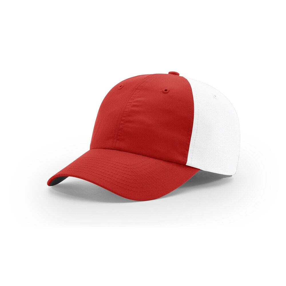 Richardson 220 Relaxed Unstructured Lighweight Performance Polyester Hat-Red/White