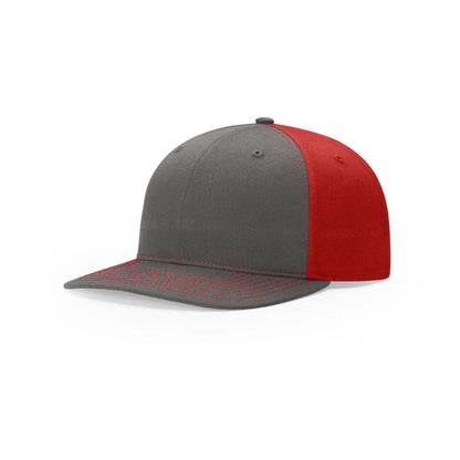 Richardson 312 Twill Back Classic Trucker-Charcoal/Red