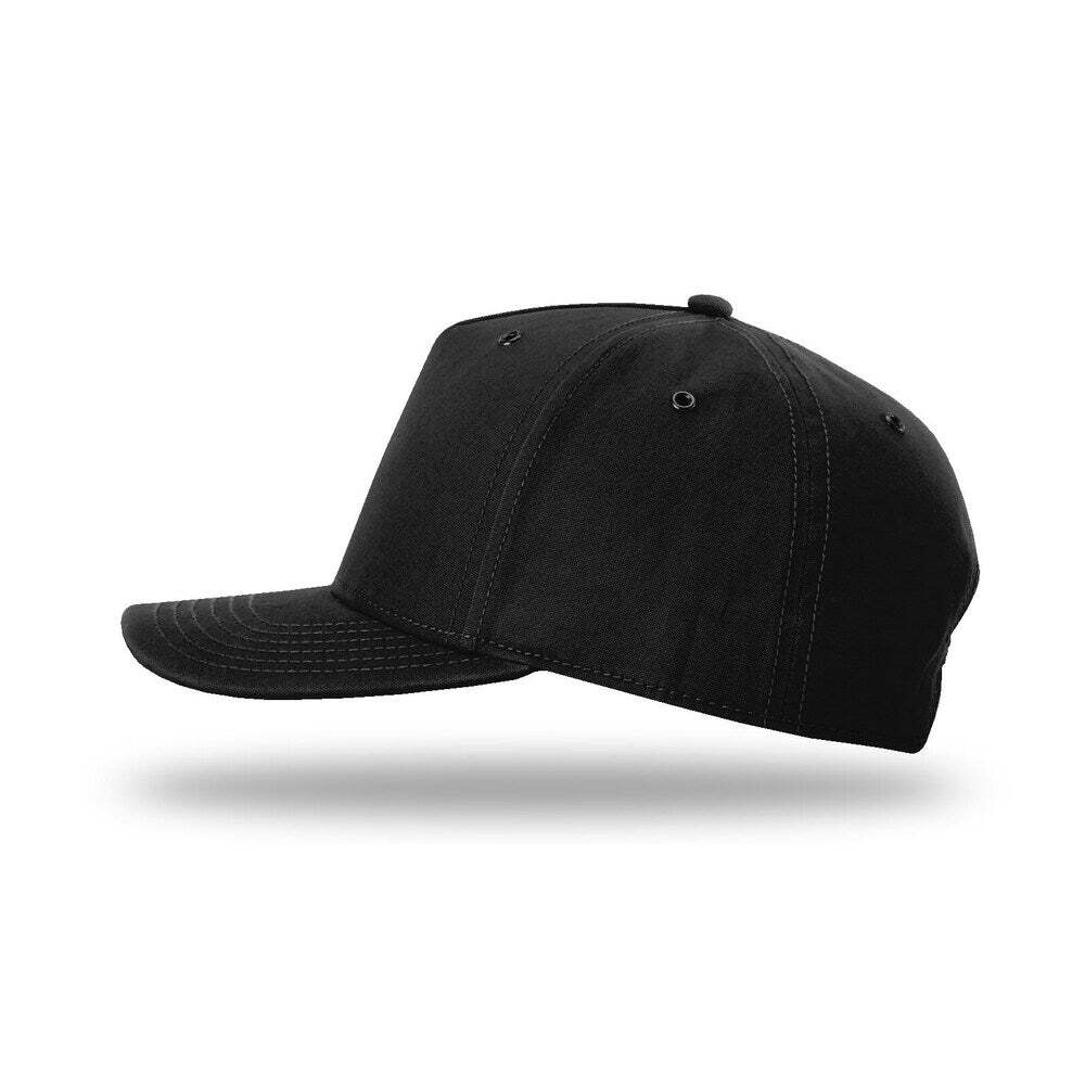 Richardson 336 Burnside Brushed Cotton Canvas Hat with Adjustable Snapback - Black 3