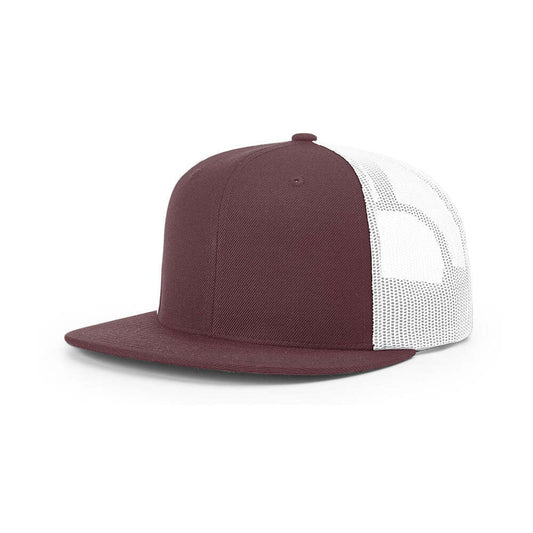 Richardson 511 Flatbill Trucker Cap-Maroon/White