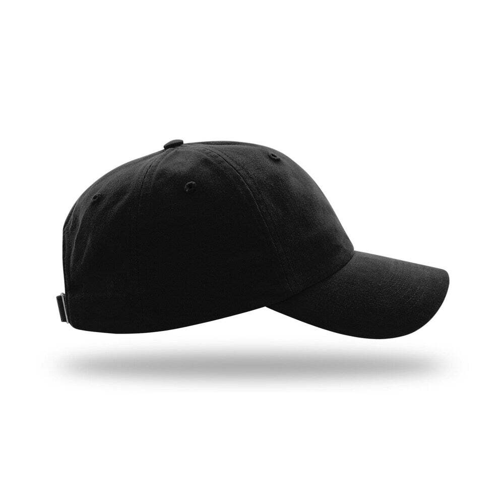 Richardson R55 Garment Washed Twill Dad Hat with Cloth Hideaway Backstrap - Black 4
