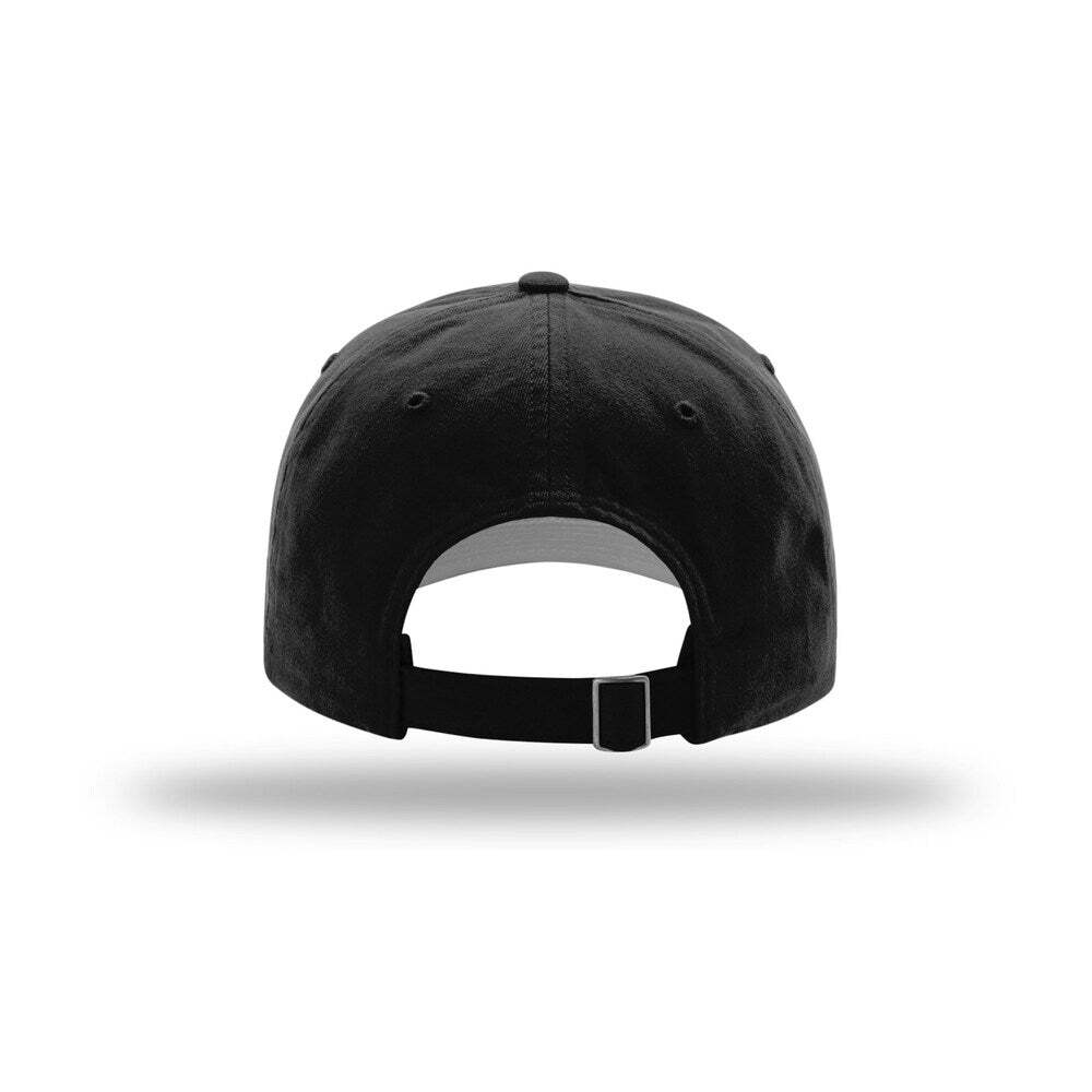 Richardson R55 Garment Washed Twill Dad Hat with Cloth Hideaway Backstrap - Black 5