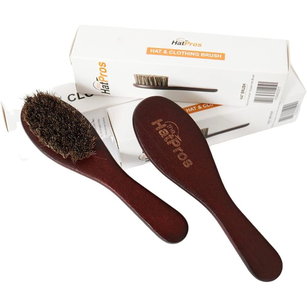 The Hat Pros Travel Horsehair Hat & Clothing Brush w/Wooden Handle-image-4