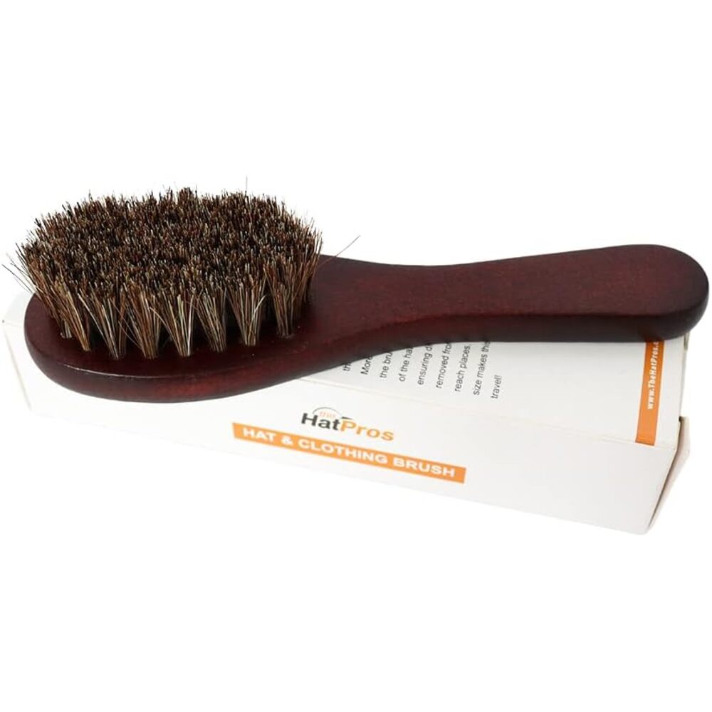 The Hat Pros Travel Horsehair Hat & Clothing Brush w/Wooden Handle-image-5