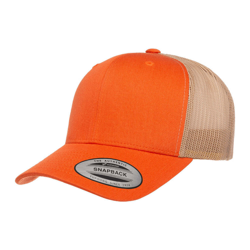 Yp Classics Retro Trucker Hat 6606-Rustic Orange/Khaki