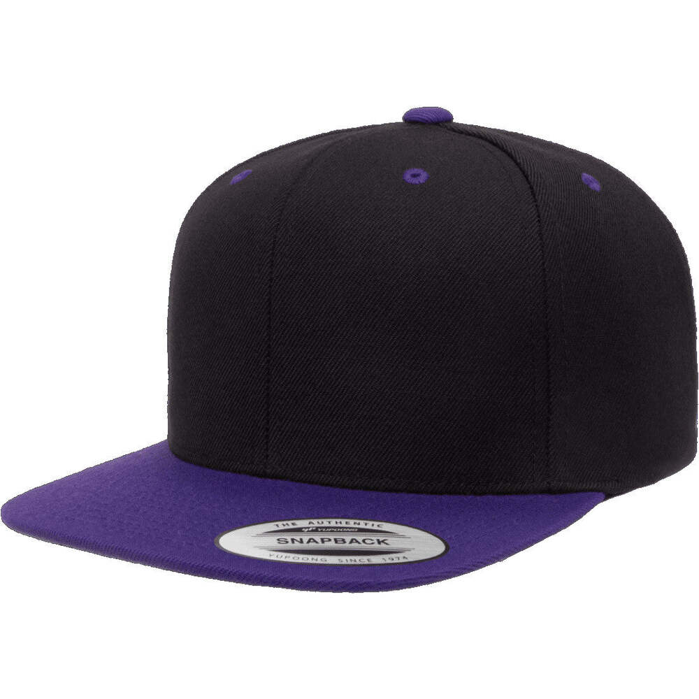 Yupoong Hat Snapback Pro-Style Wool Blend Cap 6089-Black/Purple
