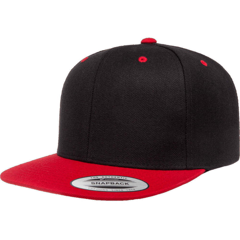 Yupoong Hat Snapback Pro-Style Wool Blend Cap 6089-Black/Red