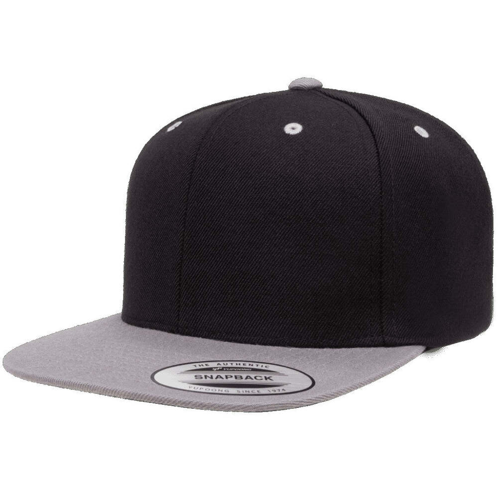 Yupoong Hat Snapback Pro-Style Wool Blend Cap 6089-Heather/Black