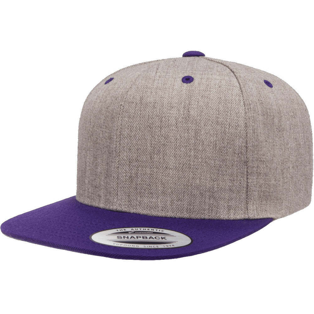 Yupoong Hat Snapback Pro-Style Wool Blend Cap 6089-Heather/Purple