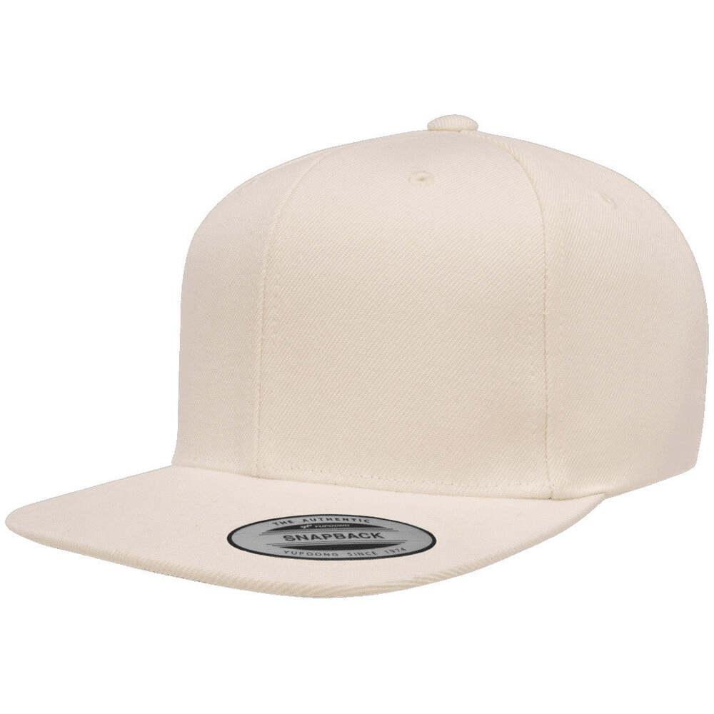 Yupoong Hat Snapback Pro-Style Wool Blend Cap 6089-Natural