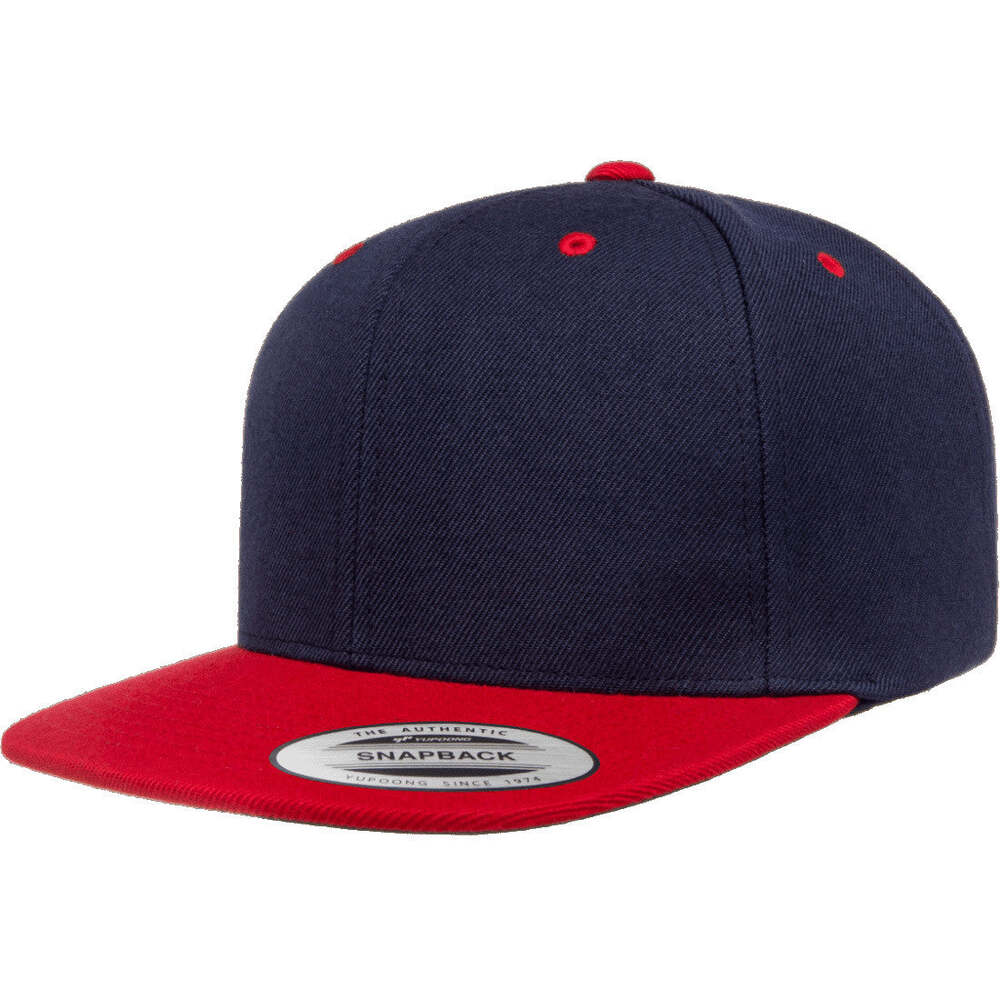 Yupoong Hat Snapback Pro-Style Wool Blend Cap 6089-Navy/Red